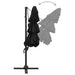 Umbrelă de soare cu 4 niveluri, stâlp aluminiu, negru, 3x3 m - WALTI WALTI