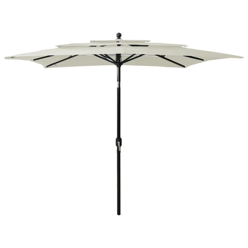 Umbrelă de soare 3 niveluri, stâlp aluminiu, nisipiu, 2,5x2,5 m - WALTI WALTI