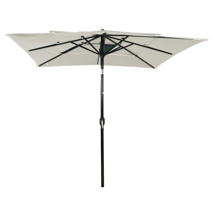 Umbrelă de soare 3 niveluri, stâlp aluminiu, nisipiu, 2,5x2,5 m - WALTI WALTI