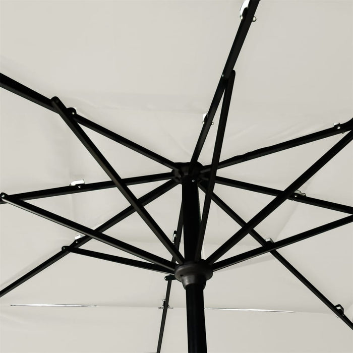 Umbrelă de soare 3 niveluri, stâlp aluminiu, nisipiu, 2,5x2,5 m - WALTI WALTI