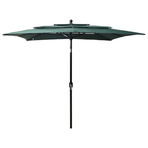 Umbrelă de soare 3 niveluri, stâlp aluminiu, verde, 2,5x2,5 m - WALTI WALTI
