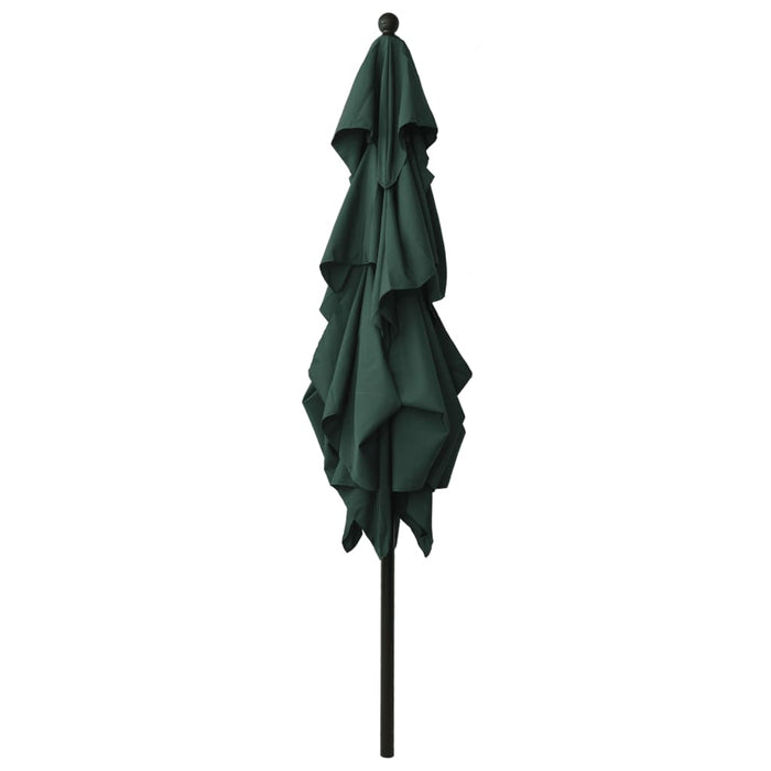 Umbrelă de soare 3 niveluri, stâlp aluminiu, verde, 2,5x2,5 m - WALTI WALTI