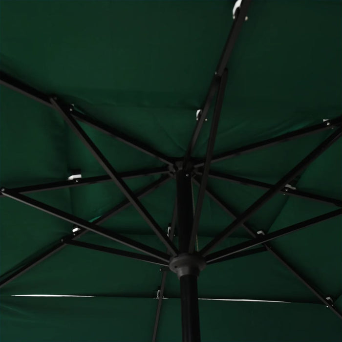 Umbrelă de soare 3 niveluri, stâlp aluminiu, verde, 2,5x2,5 m - WALTI WALTI
