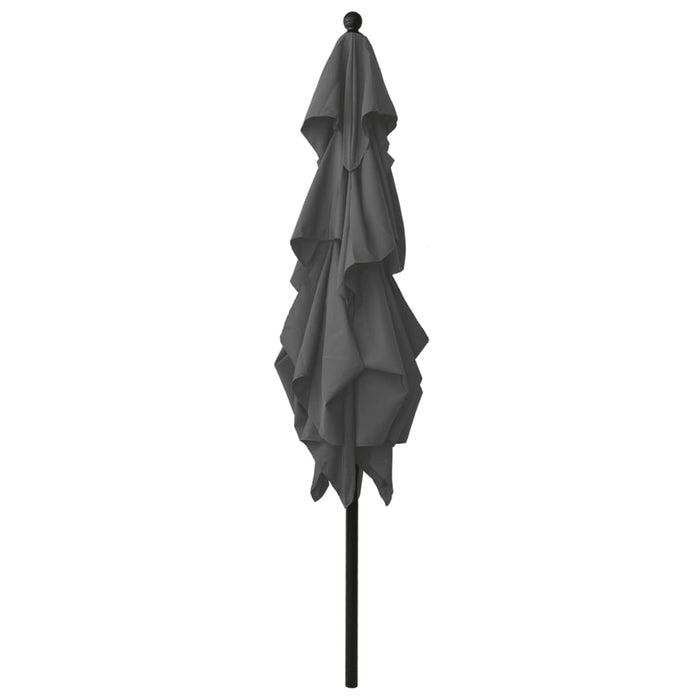 Umbrelă de soare 3 niveluri, stâlp aluminiu, antracit 2,5x2,5 m - WALTI WALTI