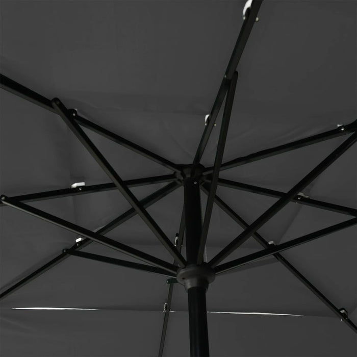 Umbrelă de soare 3 niveluri, stâlp aluminiu, antracit 2,5x2,5 m - WALTI WALTI