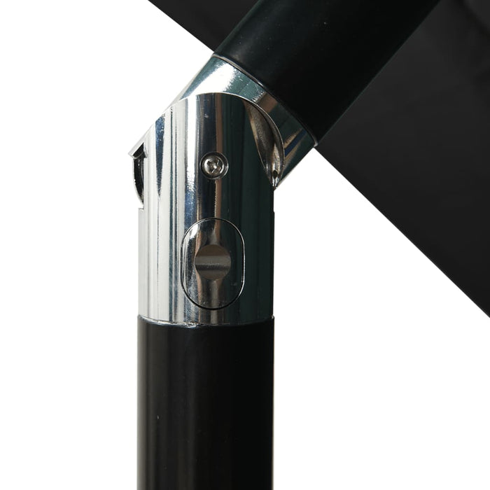 Umbrelă de soare 3 niveluri, stâlp aluminiu, negru, 2,5x2,5 m - WALTI WALTI