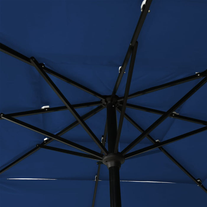 Umbrelă grădină 3 niveluri, stâlp aluminiu, azuriu, 2,5x2,5 m WALTI