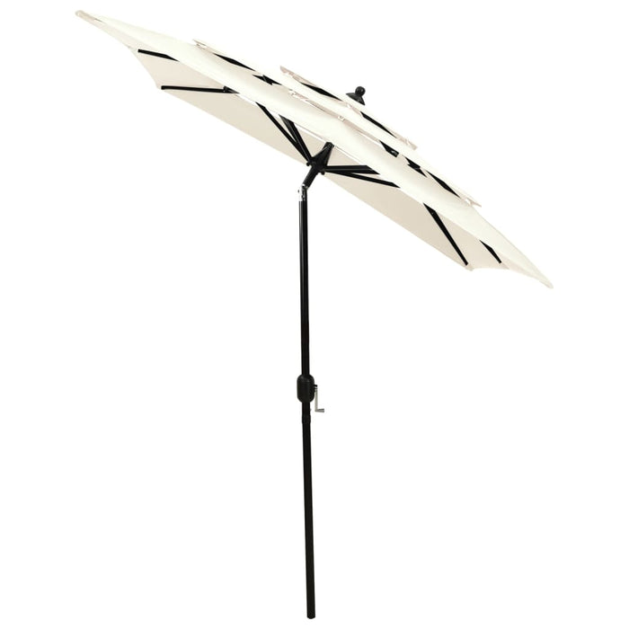 Umbrelă grădină 3 niveluri, stâlp din aluminiu, nisipiu, 2x2 m WALTI