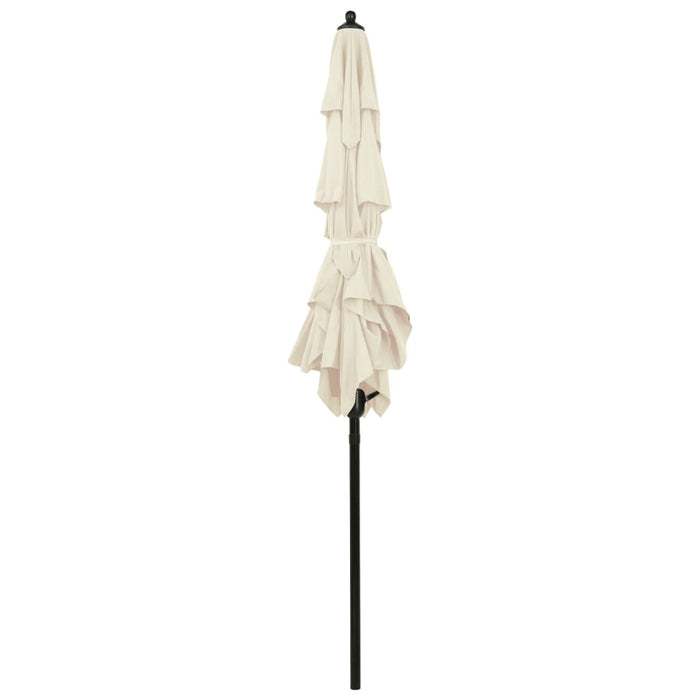 Umbrelă grădină 3 niveluri, stâlp din aluminiu, nisipiu, 2x2 m WALTI