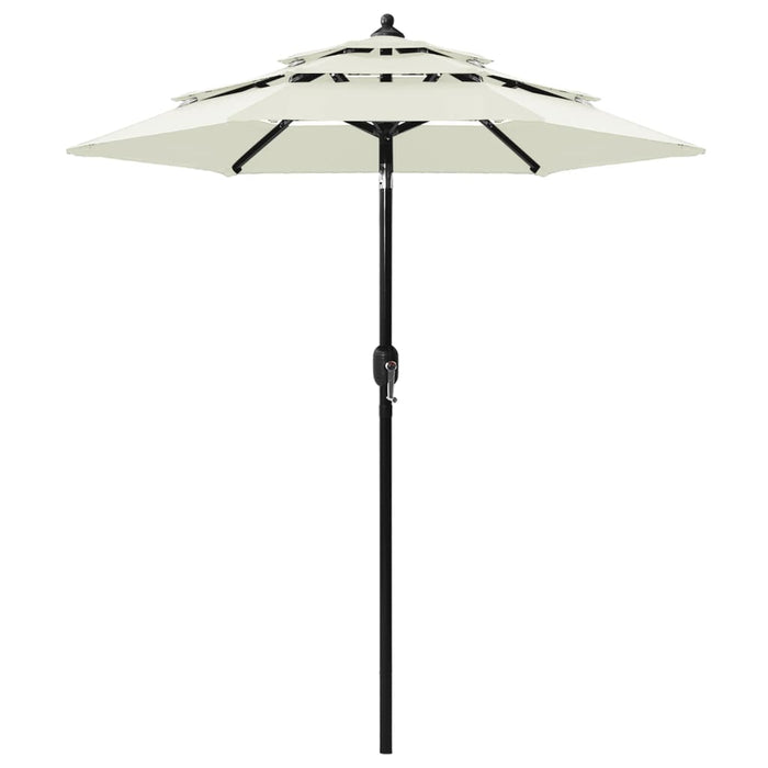 Umbrelă de grădină cu 3 niveluri, stâlp aluminiu, nisipiu, 2 m WALTI