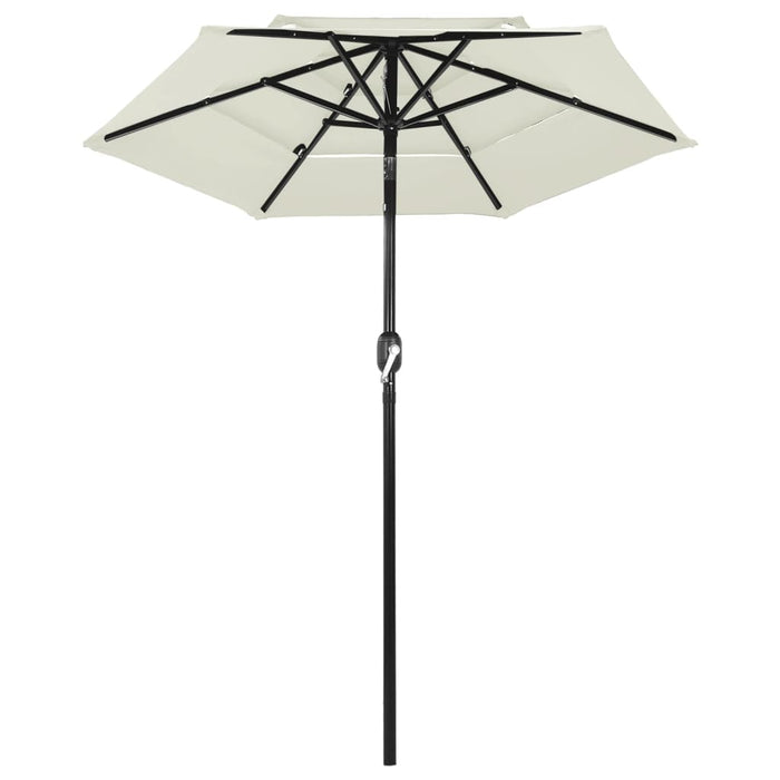 Umbrelă de grădină cu 3 niveluri, stâlp aluminiu, nisipiu, 2 m WALTI
