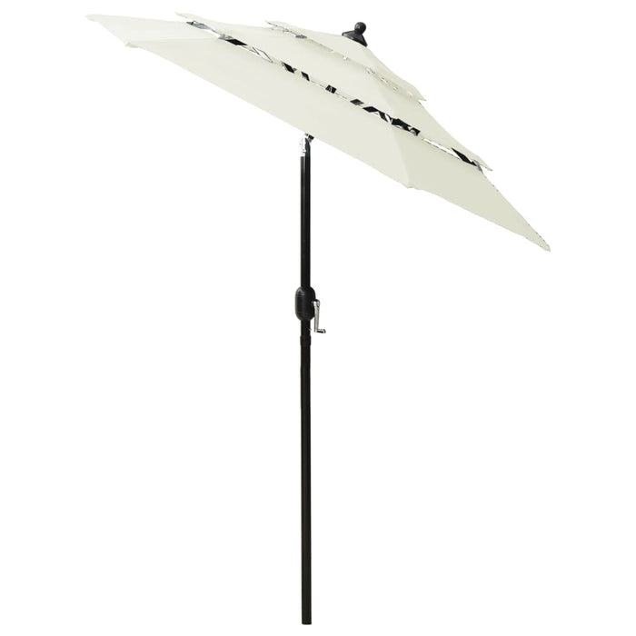 Umbrelă de grădină cu 3 niveluri, stâlp aluminiu, nisipiu, 2 m WALTI