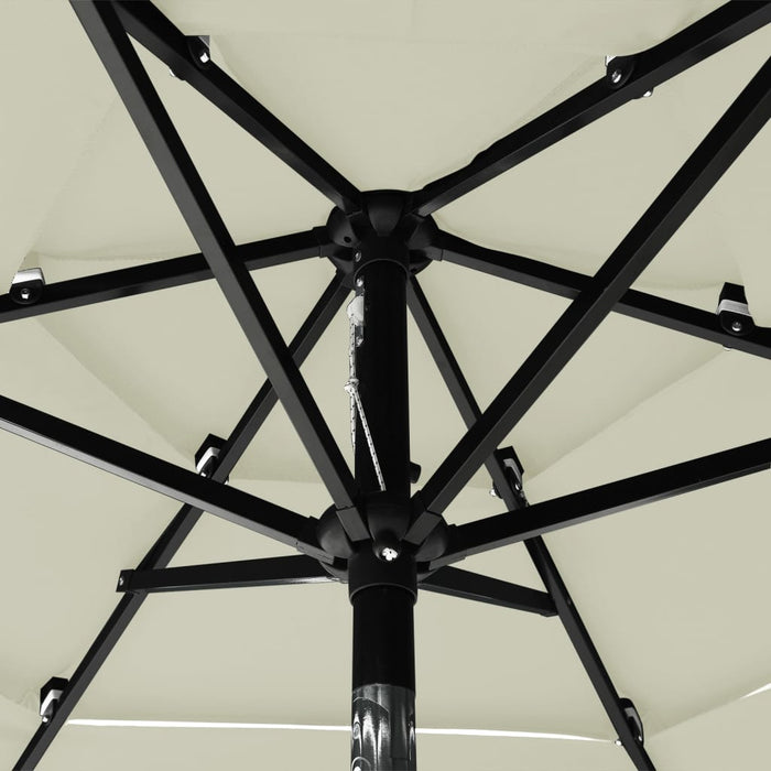 Umbrelă de grădină cu 3 niveluri, stâlp aluminiu, nisipiu, 2 m WALTI