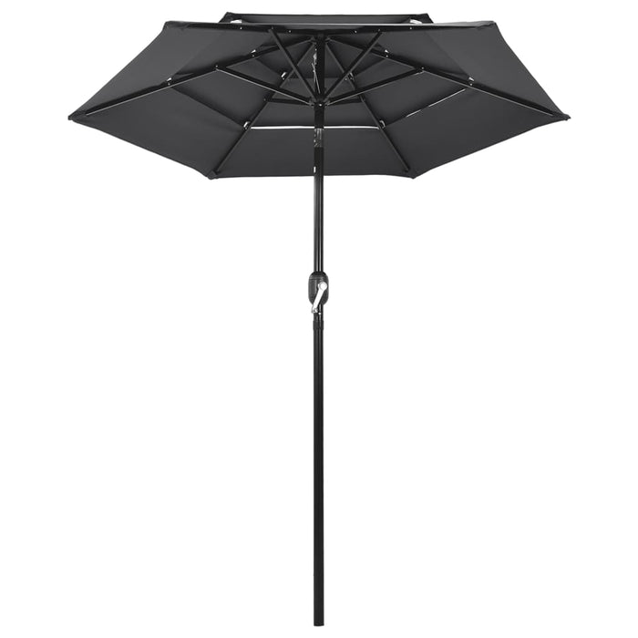 Umbrelă de grădină 3 niveluri, stâlp aluminiu, antracit, 2 m WALTI