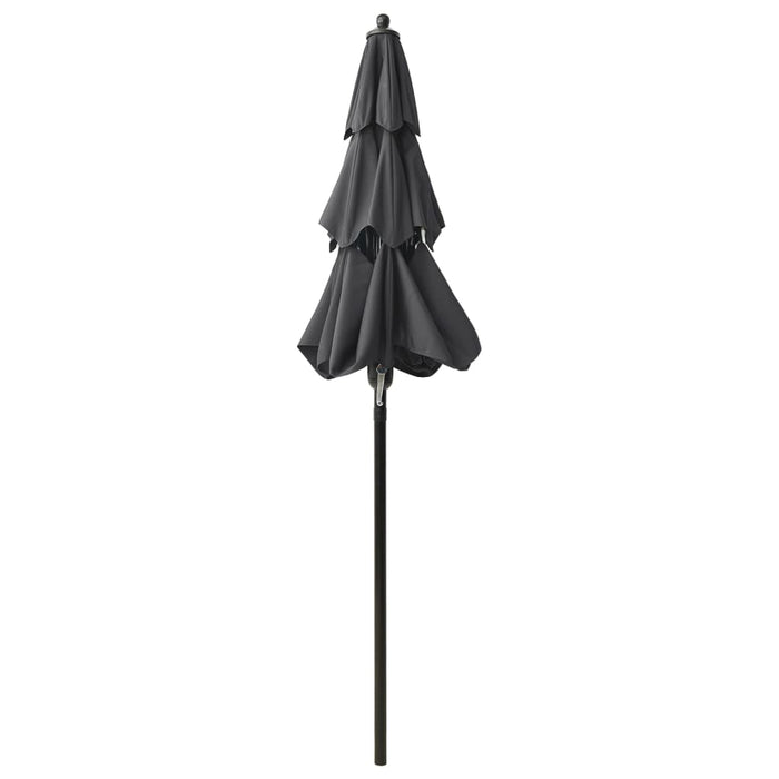 Umbrelă de grădină 3 niveluri, stâlp aluminiu, antracit, 2 m WALTI