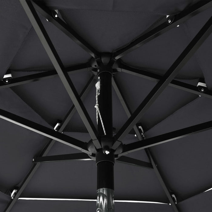 Umbrelă de grădină 3 niveluri, stâlp aluminiu, antracit, 2 m WALTI