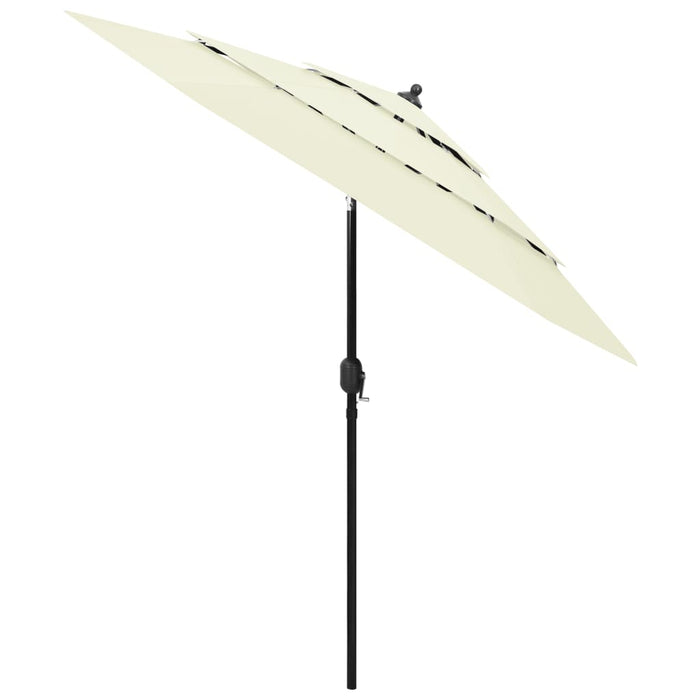 Umbrelă de grădină 3 niveluri, stâlp aluminiu, nisipiu, 2,5 m WALTI