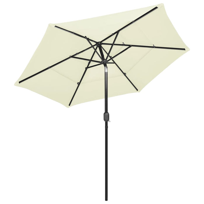 Umbrelă de grădină 3 niveluri, stâlp aluminiu, nisipiu, 2,5 m WALTI