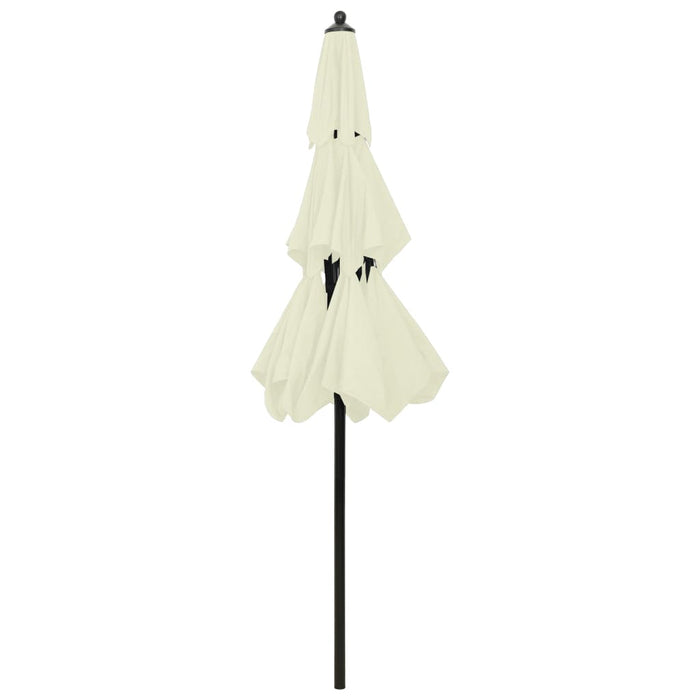Umbrelă de grădină 3 niveluri, stâlp aluminiu, nisipiu, 2,5 m WALTI