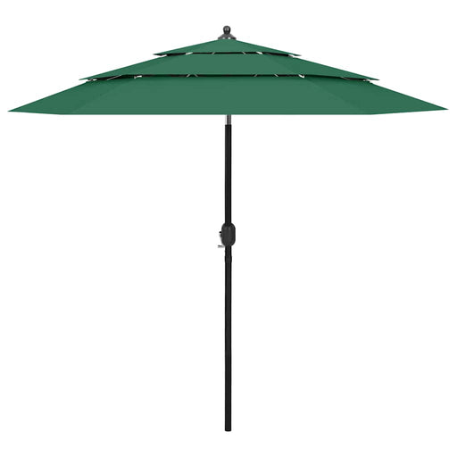 Umbrelă de grădină cu 3 niveluri, stâlp aluminiu, verde, 2,5 m - WALTI WALTI