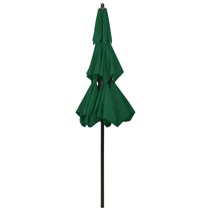 Umbrelă de grădină cu 3 niveluri, stâlp aluminiu, verde, 2,5 m WALTI