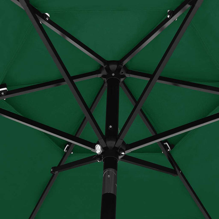 Umbrelă de grădină cu 3 niveluri, stâlp aluminiu, verde, 2,5 m WALTI
