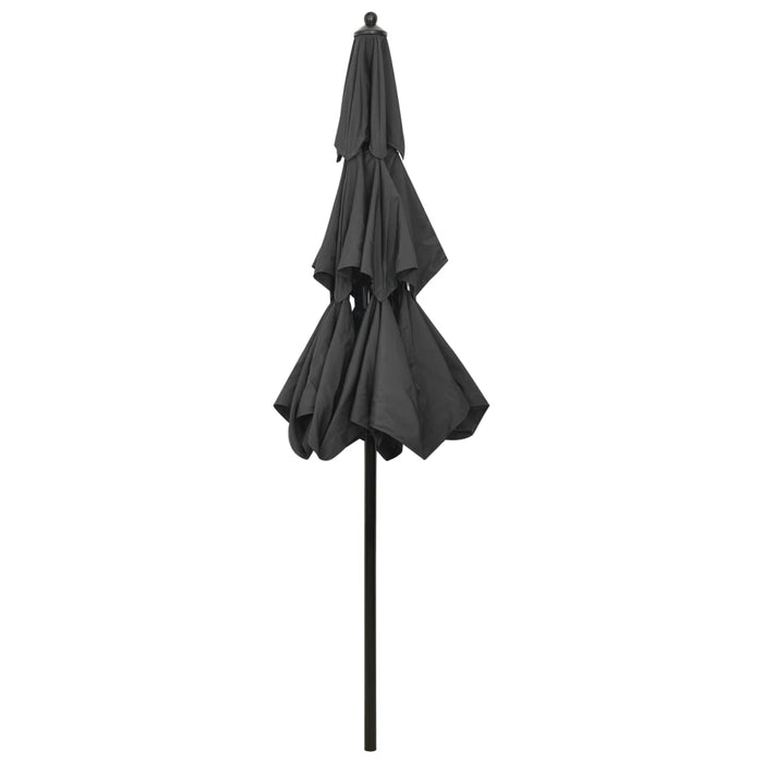 Umbrelă de grădină 3 niveluri, stâlp aluminiu, antracit, 2,5 m WALTI