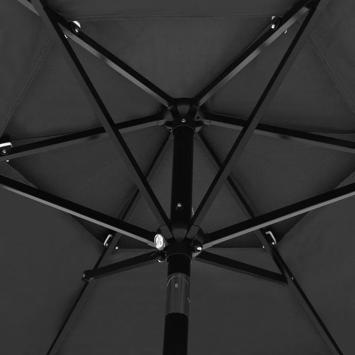 Umbrelă de grădină 3 niveluri, stâlp aluminiu, antracit, 2,5 m WALTI
