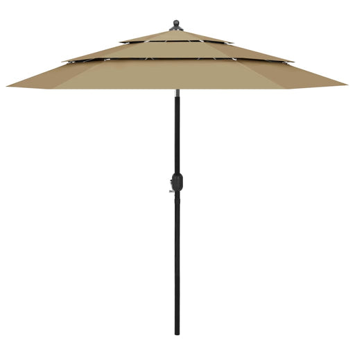 Umbrelă de grădină 3 niveluri, stâlp aluminiu, taupe, 2,5 m - WALTI WALTI