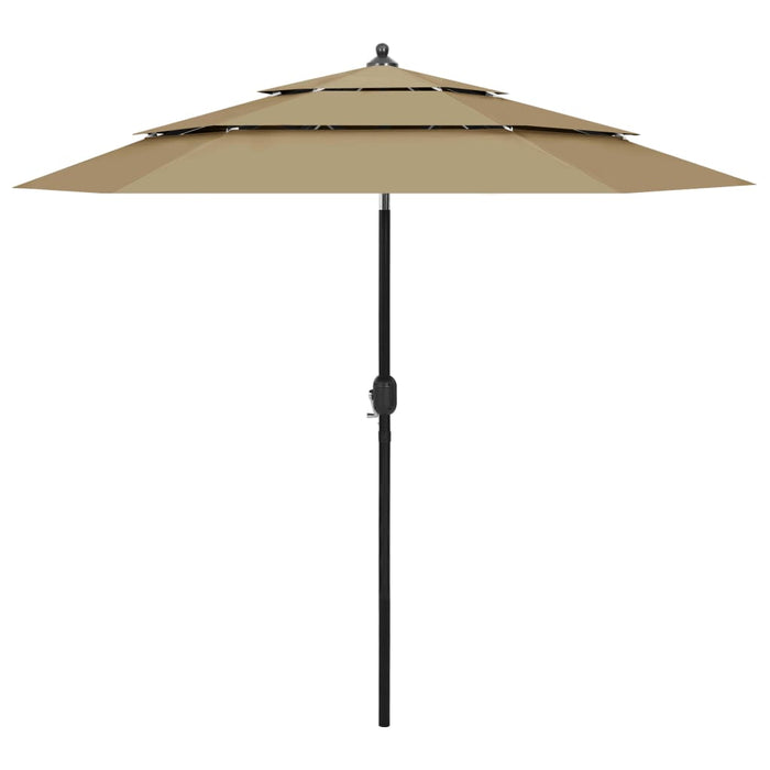 Umbrelă de grădină 3 niveluri, stâlp aluminiu, taupe, 2,5 m WALTI