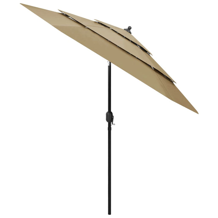 Umbrelă de grădină 3 niveluri, stâlp aluminiu, taupe, 2,5 m WALTI