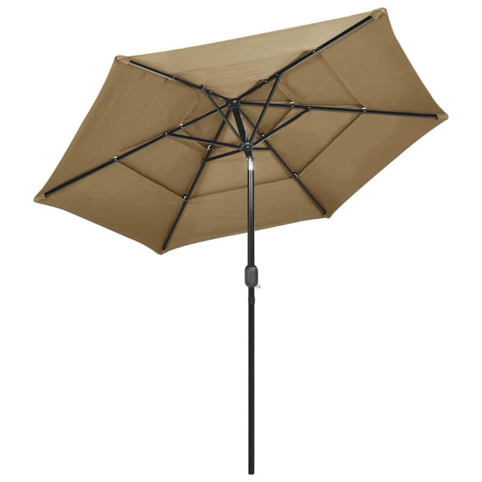 Umbrelă de grădină 3 niveluri, stâlp aluminiu, taupe, 2,5 m WALTI