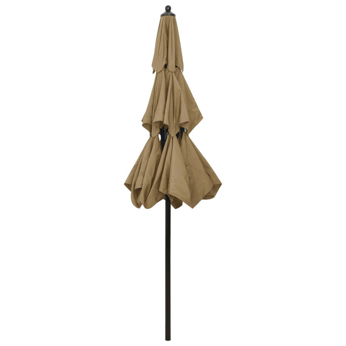 Umbrelă de grădină 3 niveluri, stâlp aluminiu, taupe, 2,5 m WALTI