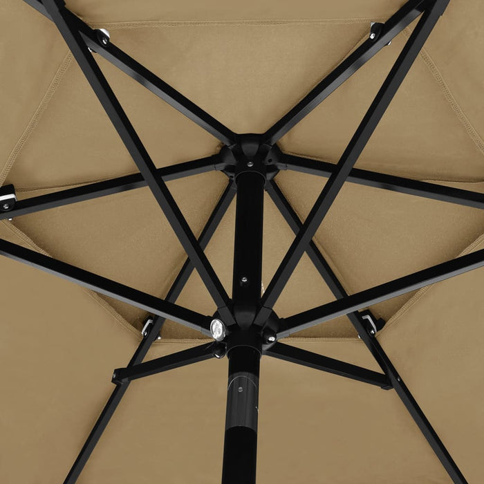 Umbrelă de grădină 3 niveluri, stâlp aluminiu, taupe, 2,5 m WALTI