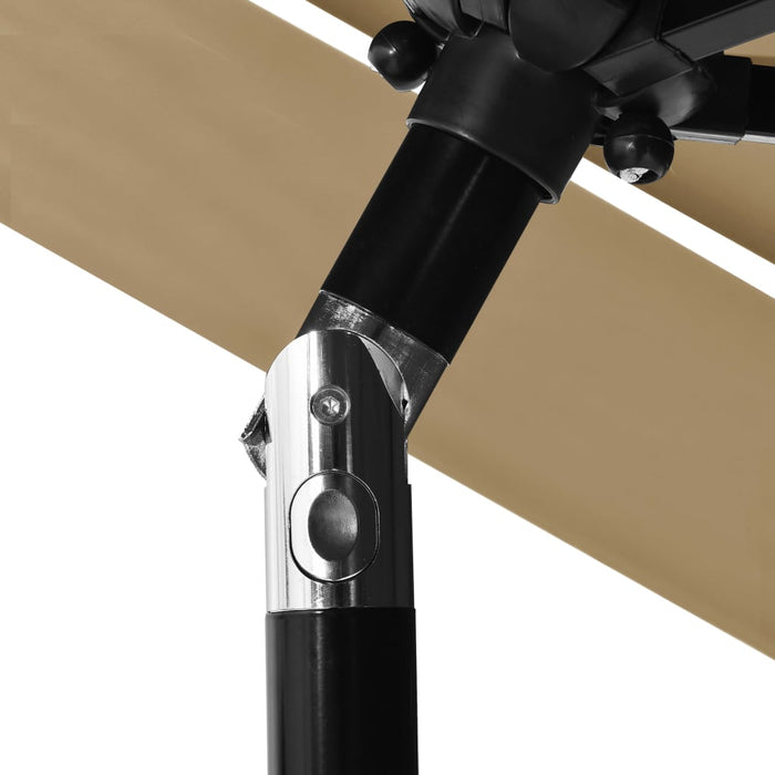 Umbrelă de grădină 3 niveluri, stâlp aluminiu, taupe, 2,5 m WALTI