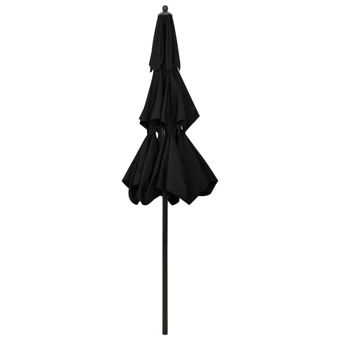 Umbrelă de grădină cu 3 niveluri, stâlp aluminiu, negru, 2,5 m WALTI