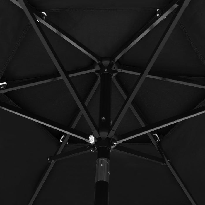 Umbrelă de grădină cu 3 niveluri, stâlp aluminiu, negru, 2,5 m WALTI