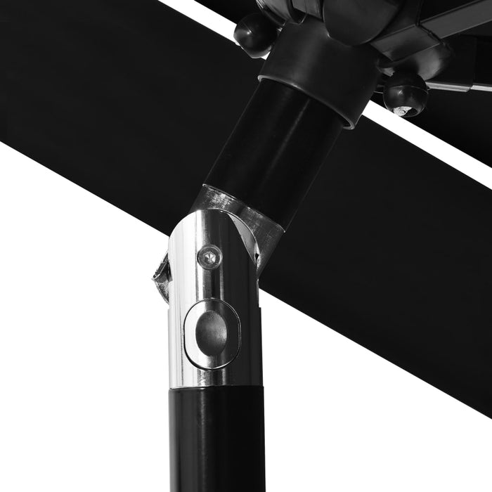Umbrelă de grădină cu 3 niveluri, stâlp aluminiu, negru, 2,5 m WALTI