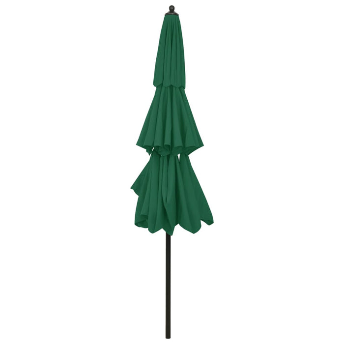 Umbrelă de grădină cu 3 niveluri, stâlp aluminiu, verde, 3 m WALTI