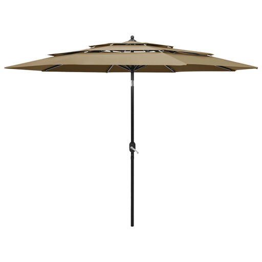 Umbrelă de grădină 3 niveluri, stâlp aluminiu, gri taupe, 3 m - WALTI WALTI