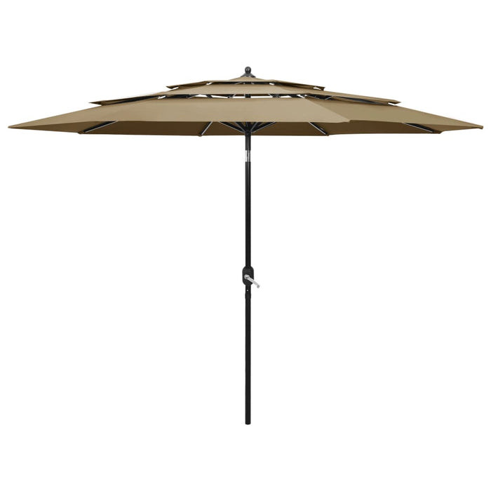 Umbrelă de grădină 3 niveluri, stâlp aluminiu, gri taupe, 3 m WALTI