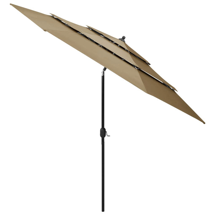 Umbrelă de grădină 3 niveluri, stâlp aluminiu, gri taupe, 3 m WALTI