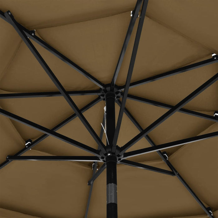 Umbrelă de grădină 3 niveluri, stâlp aluminiu, gri taupe, 3 m WALTI