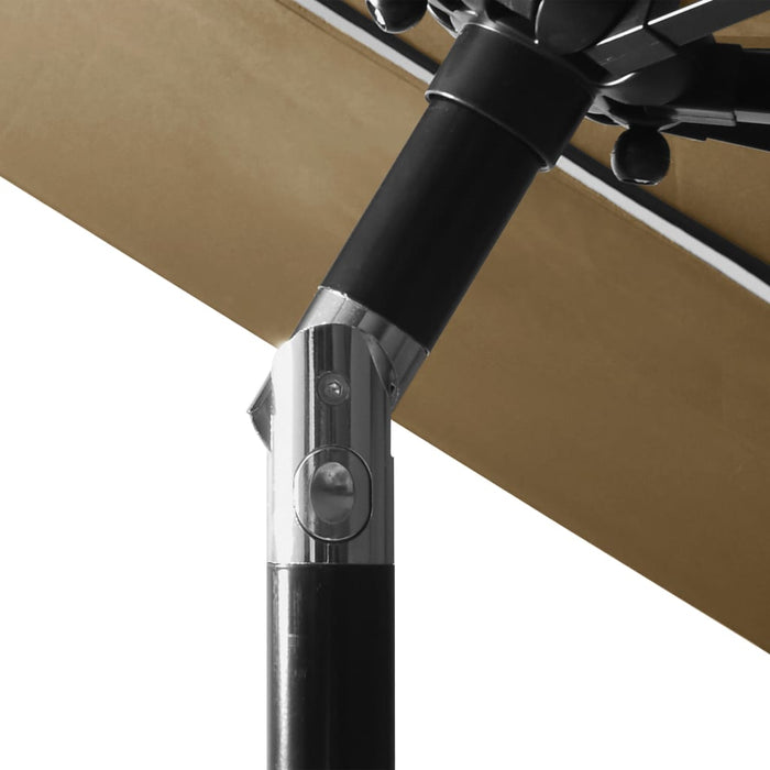 Umbrelă de grădină 3 niveluri, stâlp aluminiu, gri taupe, 3 m WALTI