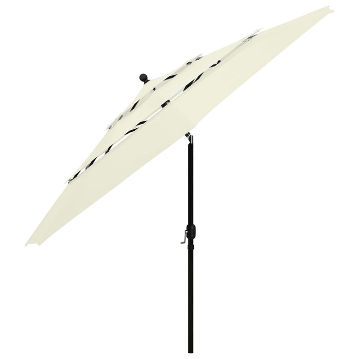 Umbrelă grădină cu 3 niveluri, stâlp aluminiu, nisipiu, 3,5 m WALTI