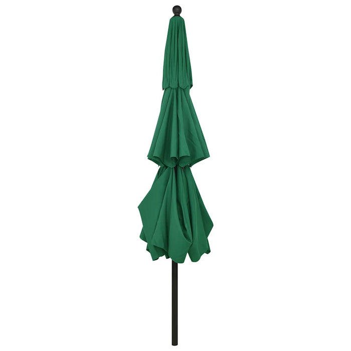 Umbrelă grădină cu 3 niveluri, stâlp aluminiu, verde, 3,5 m WALTI