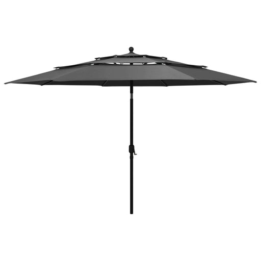 Umbrelă de grădină 3 niveluri, stâlp aluminiu, antracit, 3,5 m - WALTI WALTI