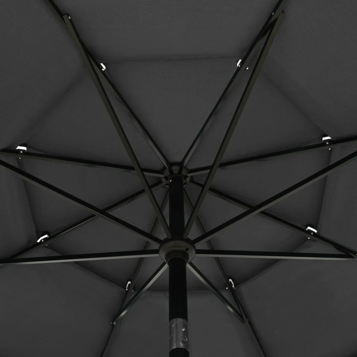 Umbrelă de grădină 3 niveluri, stâlp aluminiu, antracit, 3,5 m - WALTI WALTI