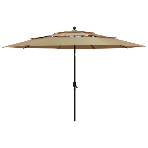 Umbrelă de grădină 3 niveluri, stâlp aluminiu, gri taupe, 3,5 m - WALTI WALTI