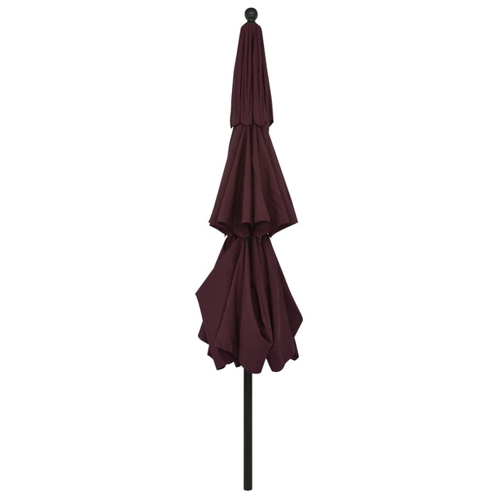 Umbrelă de grădină 3 niveluri, stâlp aluminiu, roșu bordo 3,5 m WALTI